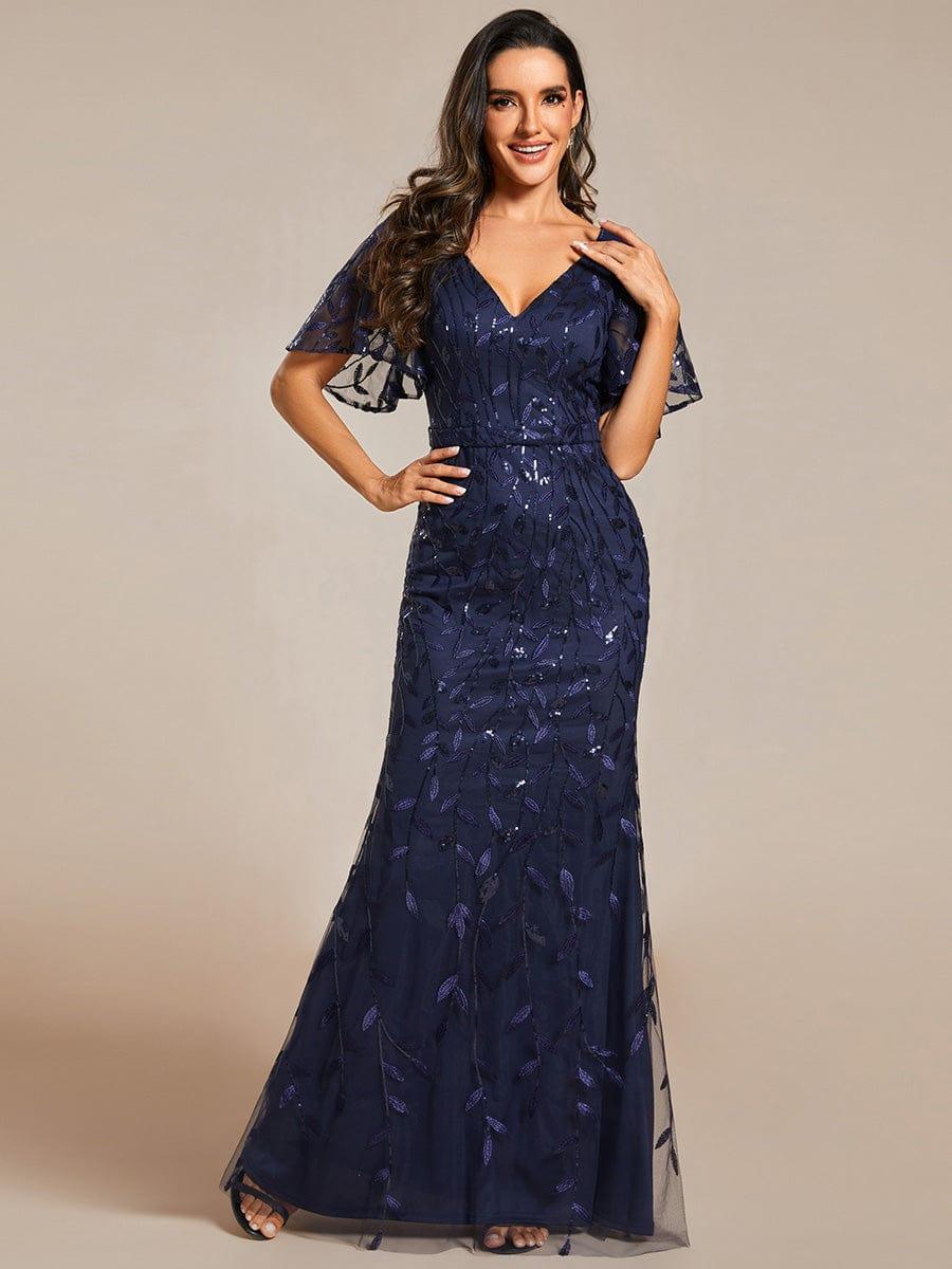 ever DIONE|Gorgeous V Neck Leaf-Sequined Fishtail Party Dress(Final Sale) - Image 56