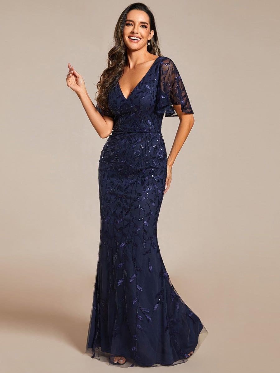 ever DIONE|Gorgeous V Neck Leaf-Sequined Fishtail Party Dress(Final Sale) - Image 57