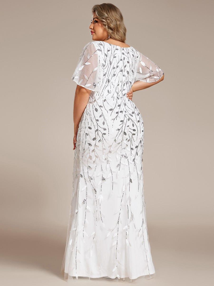 ever DIONE|Gorgeous V Neck Leaf-Sequined Fishtail Party Dress(Final Sale) - Image 76