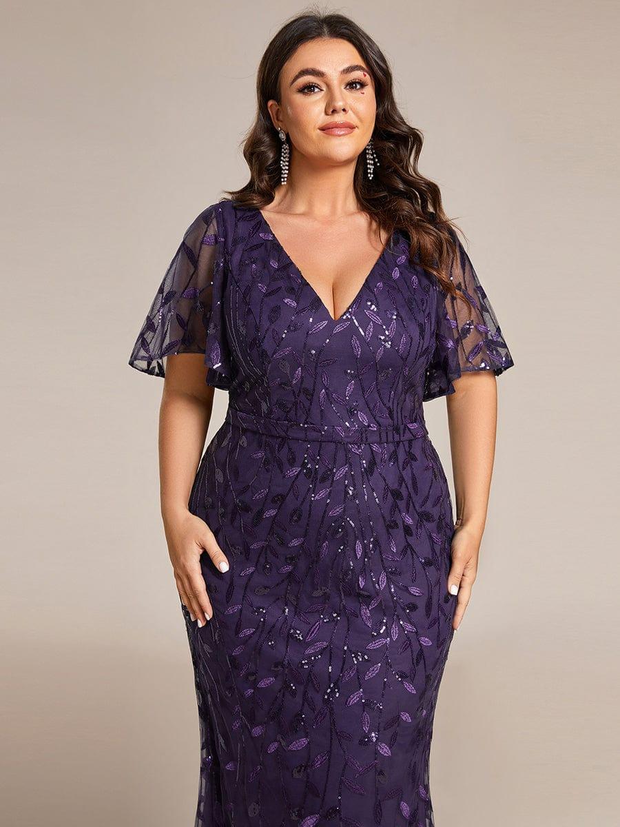 ever DIONE|Gorgeous V Neck Leaf-Sequined Fishtail Party Dress(Final Sale) - Image 85