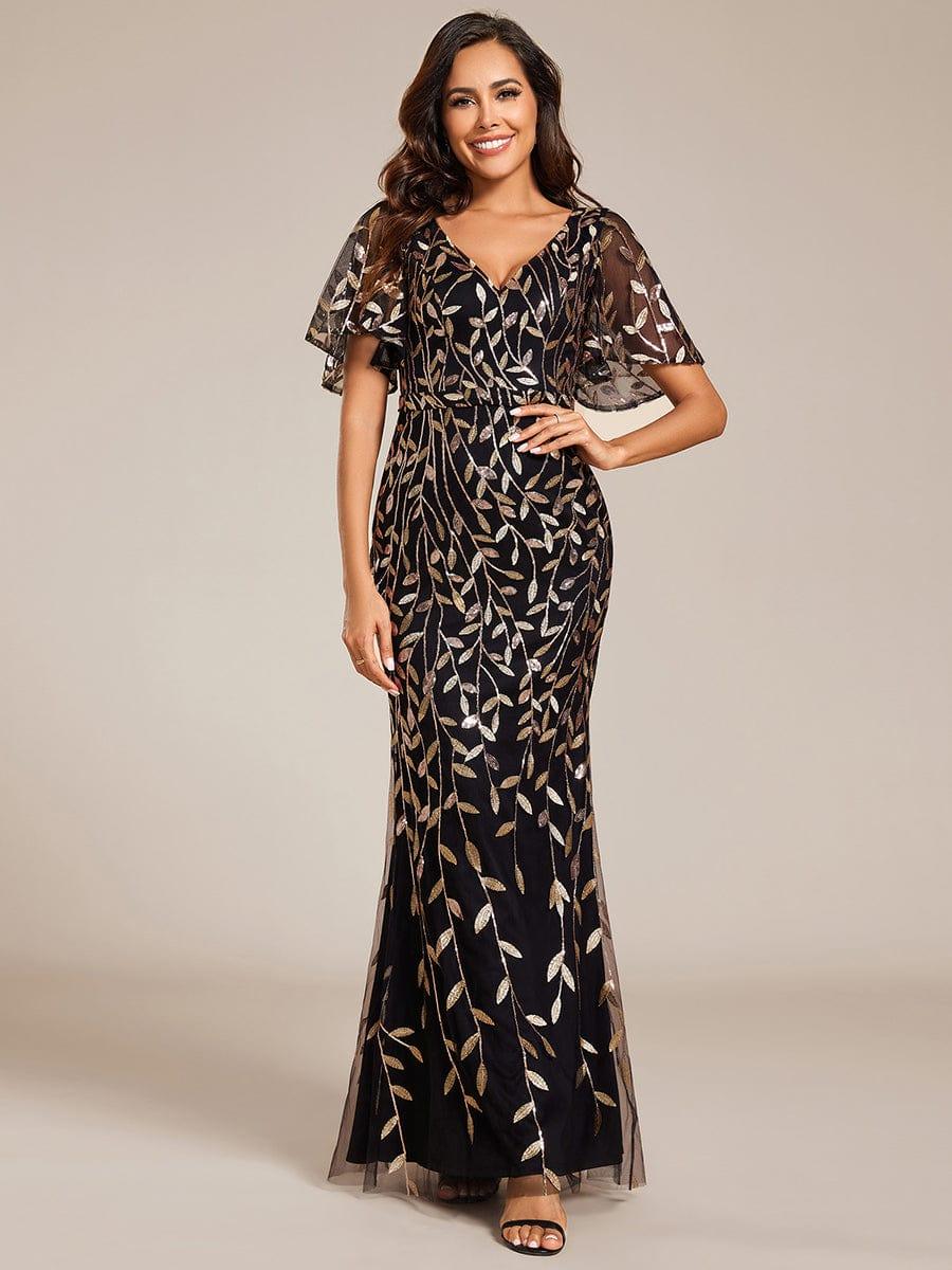ever DIONE|Gorgeous V Neck Leaf-Sequined Fishtail Party Dress(Final Sale) - Image 94