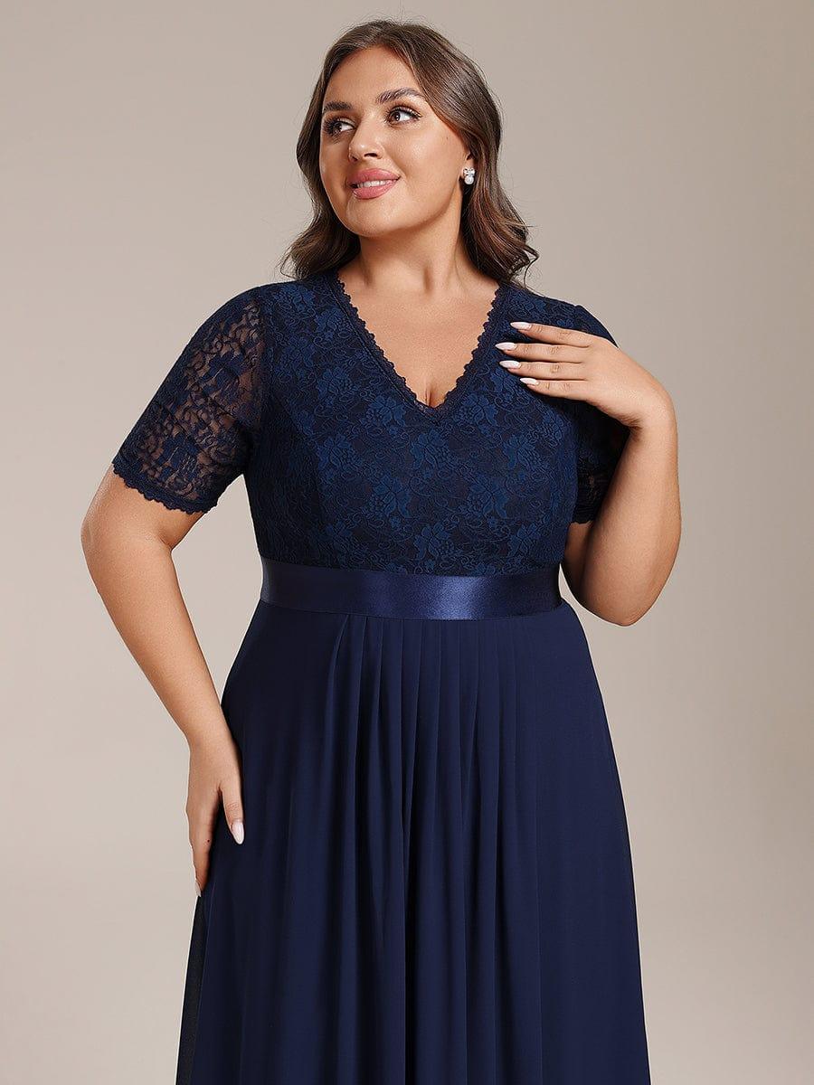 ever JOLEN|Half Sleeve V Neck Midi Wedding Guest Dress With Lace - Image 18