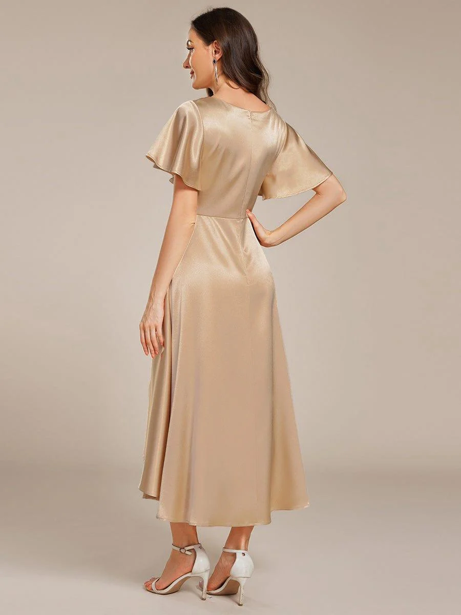 ever SCARLEN|High-Low Satin Bridesmaid Dress with Pockets - Image 16