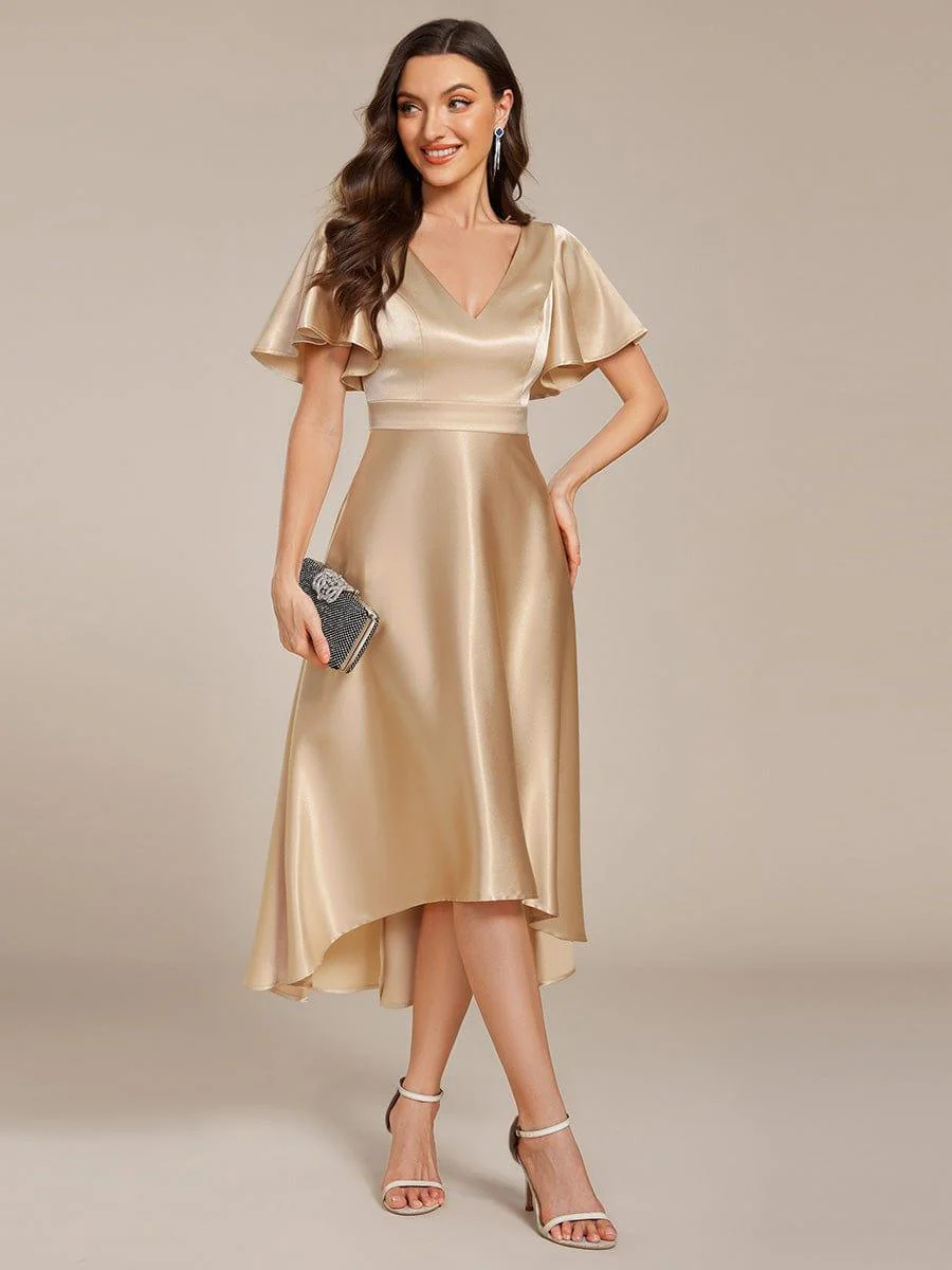 ever SCARLEN|High-Low Satin Bridesmaid Dress with Pockets - Image 18