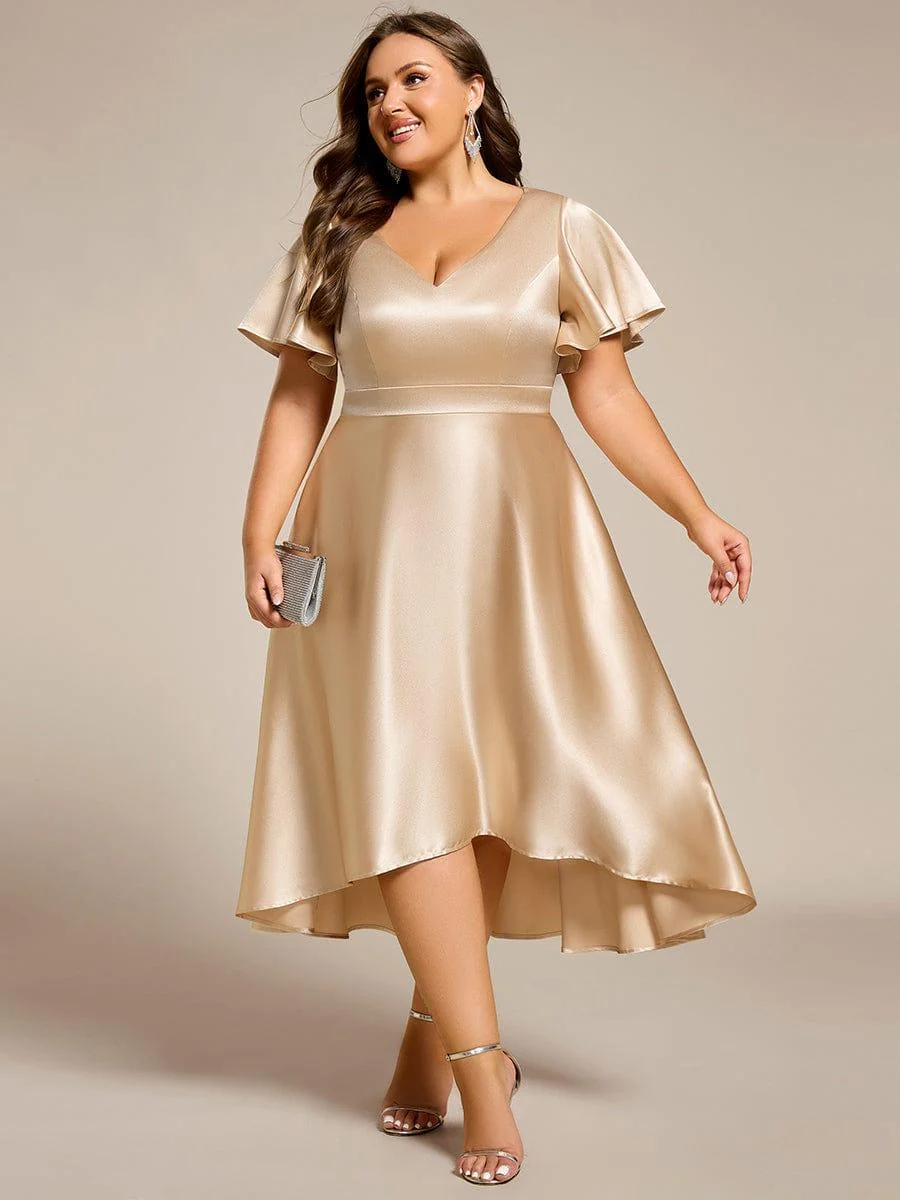 ever SCARLEN|High-Low Satin Bridesmaid Dress with Pockets - Image 20