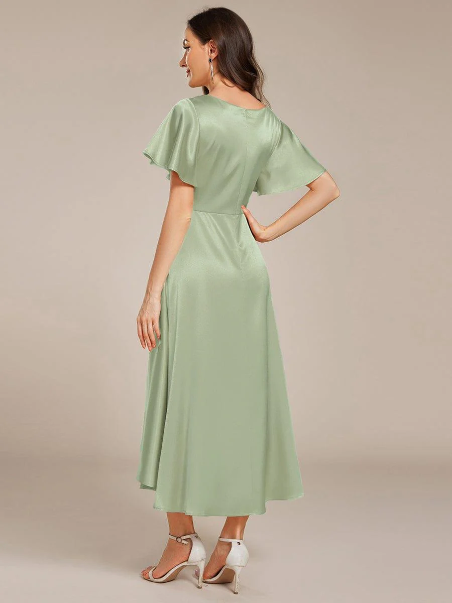 ever SCARLEN|High-Low Satin Bridesmaid Dress with Pockets - Image 34