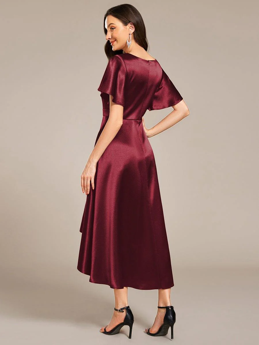 ever SCARLEN|High-Low Satin Bridesmaid Dress with Pockets - Image 39