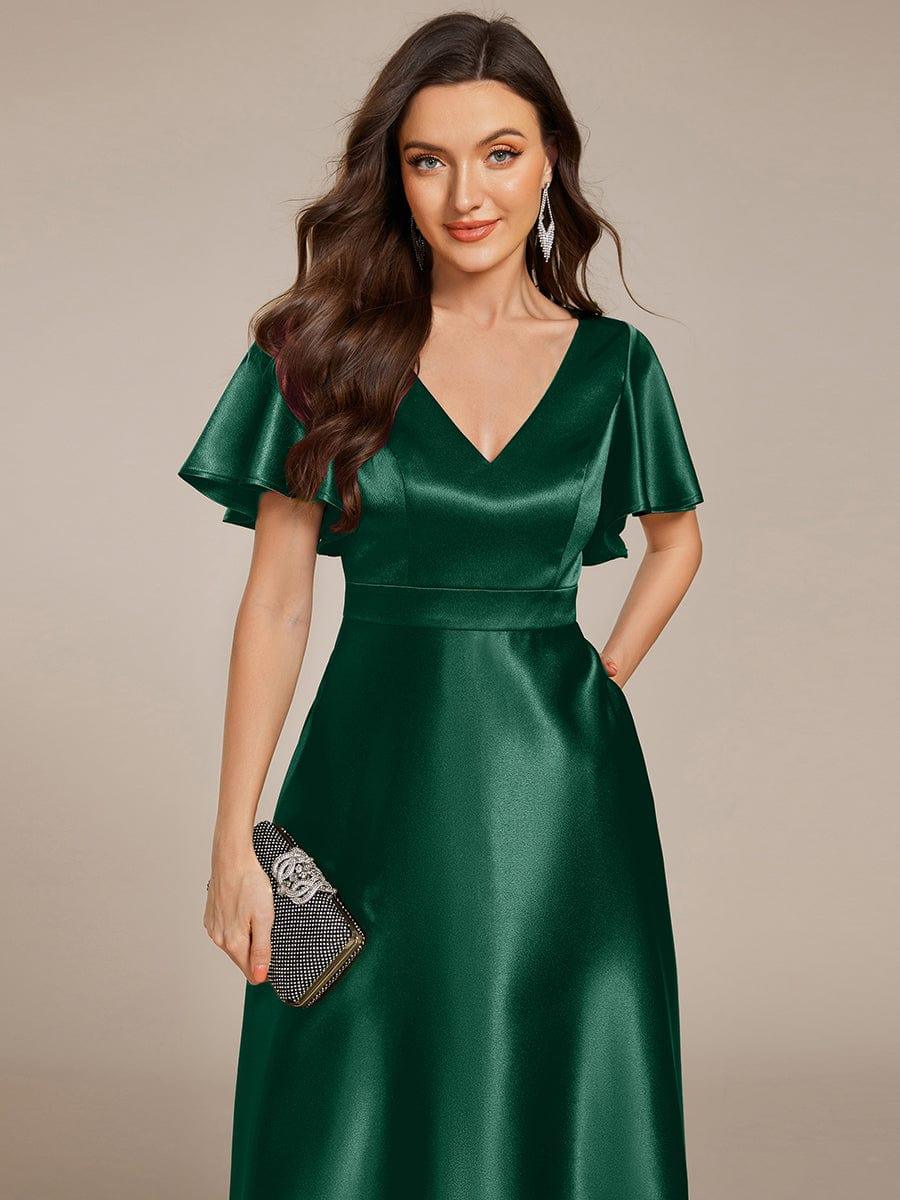 ever SCARLEN|High-Low Satin Bridesmaid Dress with Pockets - Image 44