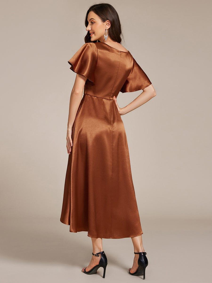 ever SCARLEN|High-Low Satin Wedding Guest Dress with Pockets - Image 10
