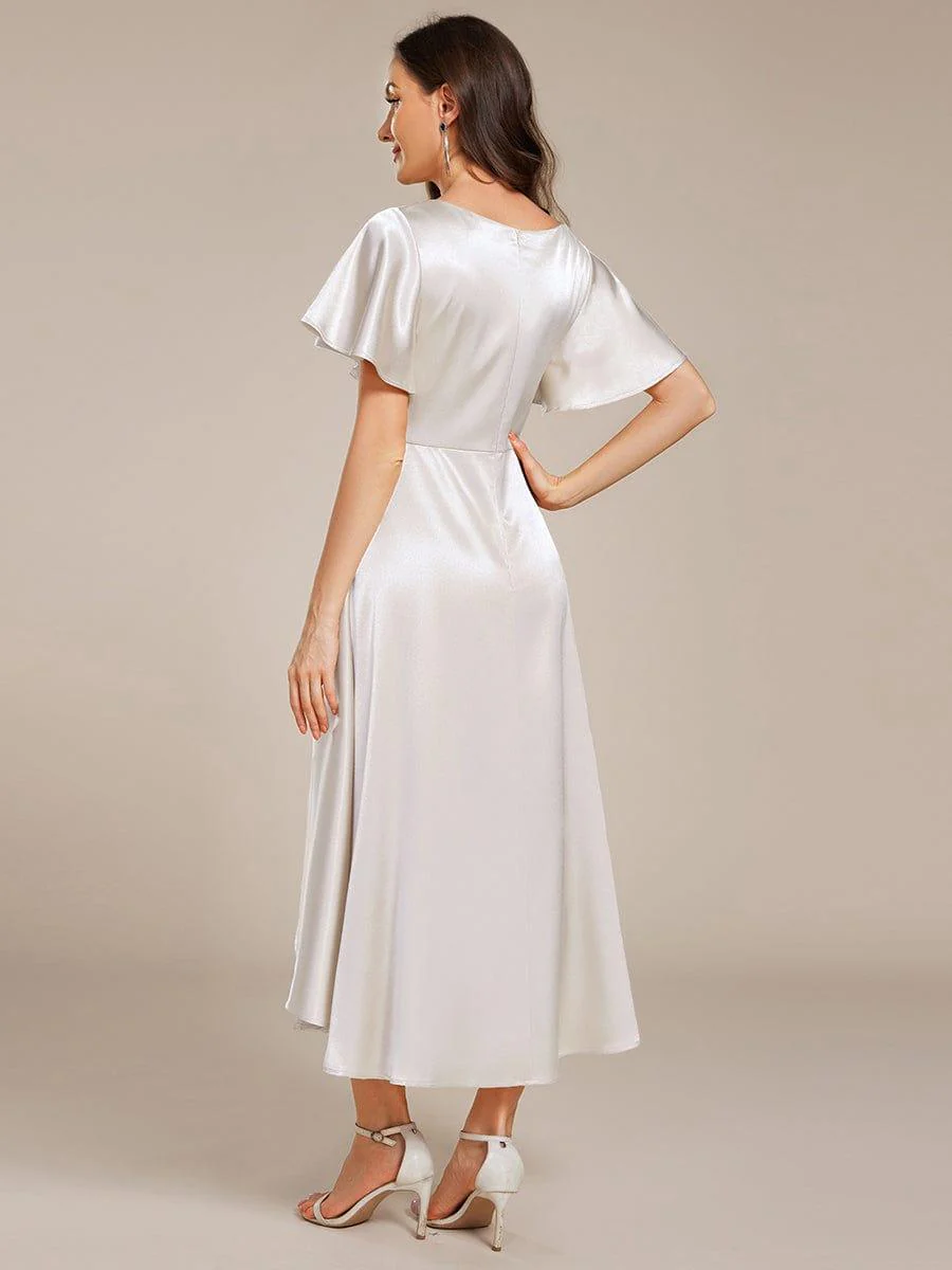 ever SCARLEN|High-Low Satin Wedding Guest Dress with Pockets - Image 40