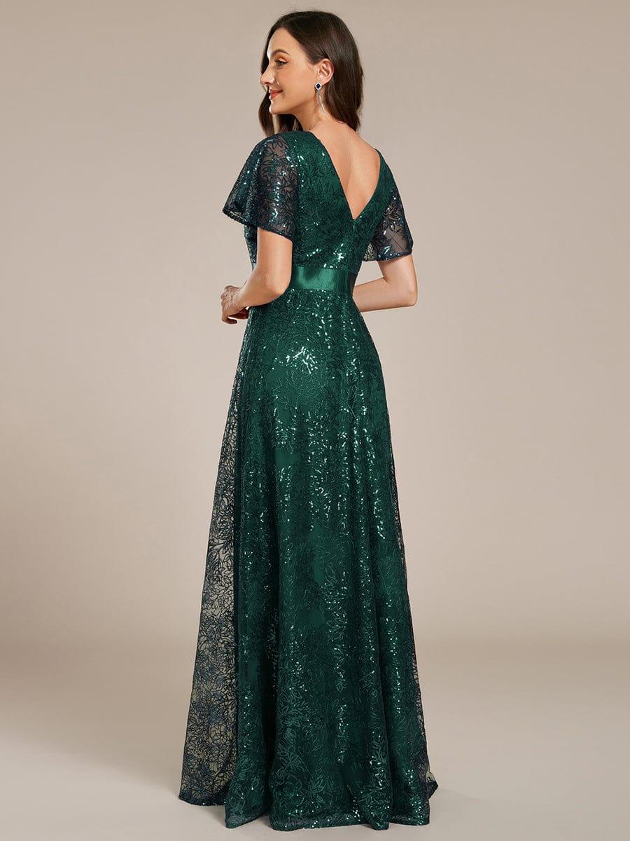 ever CORY|Illusion V-neck Sequin Maxi Evening Dress - Image 11