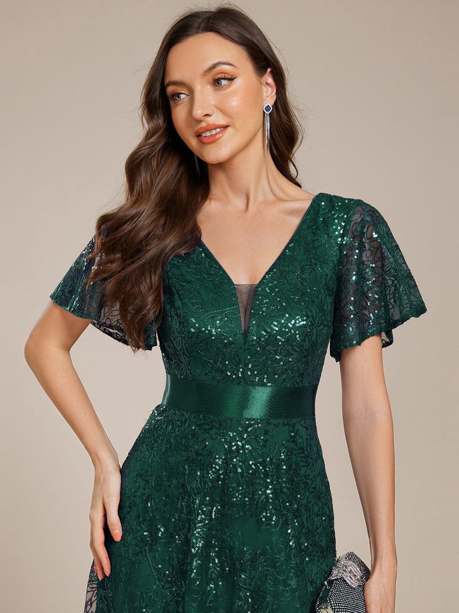 ever CORY|Illusion V-neck Sequin Maxi Evening Dress - Image 12