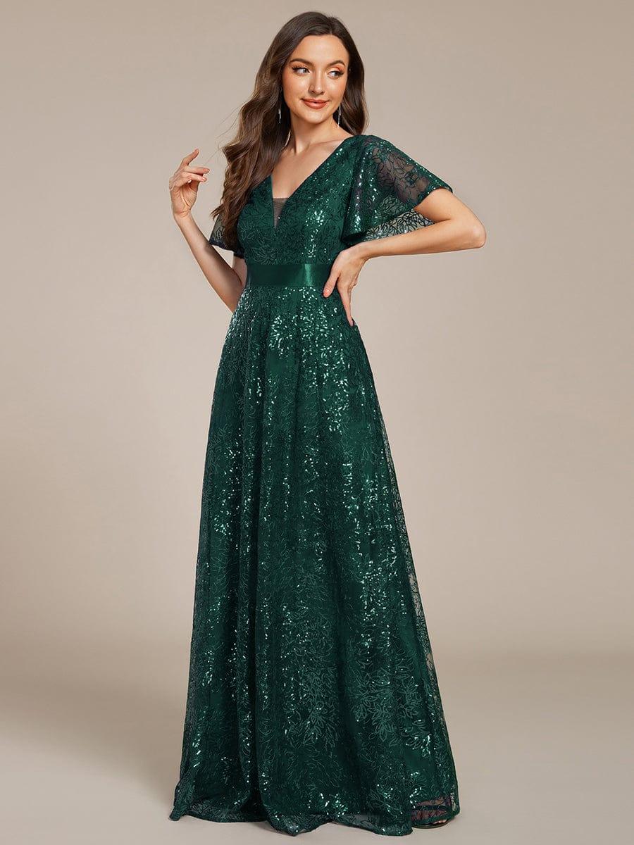 ever CORY|Illusion V-neck Sequin Maxi Evening Dress - Image 14