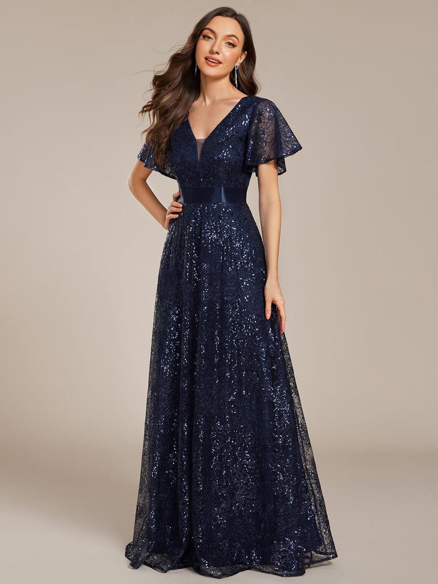 ever CORY|Illusion V-neck Sequin Maxi Evening Dress - Image 20