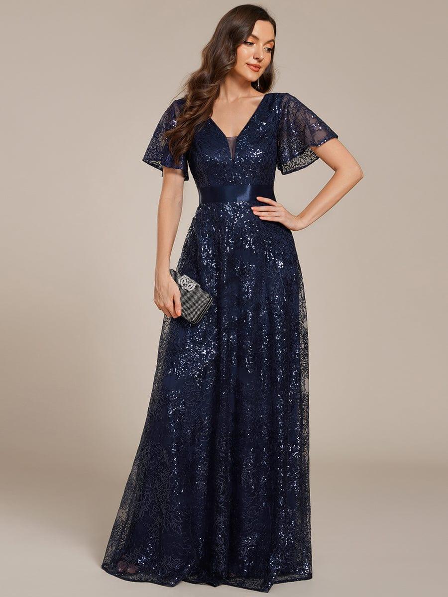 ever CORY|Illusion V-neck Sequin Maxi Evening Dress - Image 24