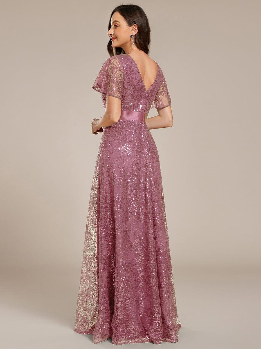 ever CORY|Illusion V-neck Sequin Maxi Evening Dress - Image 31