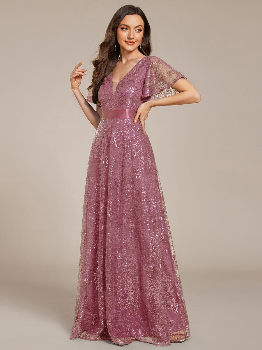 ever CORY|Illusion V-neck Sequin Maxi Evening Dress - Image 33
