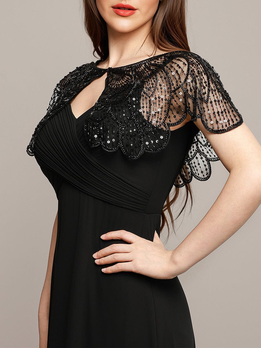 Sequin Scalloped Cape Shawl - Image 5