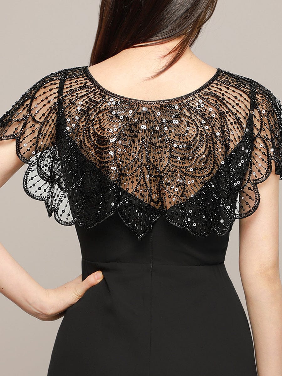 Sequin Scalloped Cape Shawl - Image 6