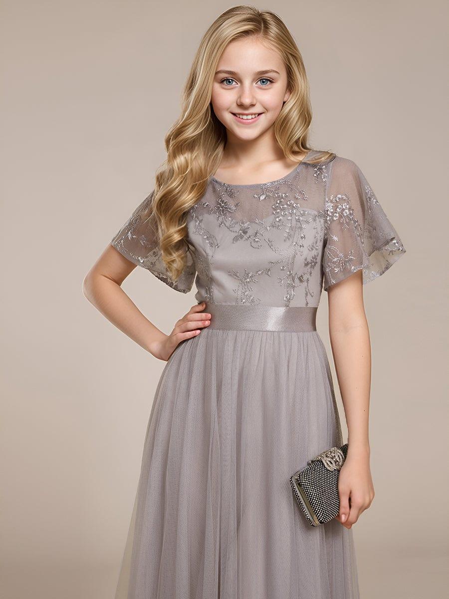 ever MARA|Junior Round Neck Embellished Midi Tulle Bridesmaid Dress - Image 15