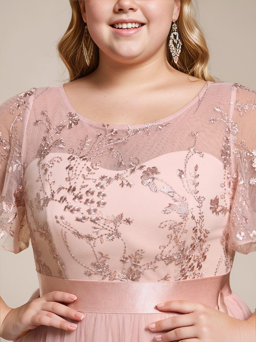 ever MARA|Junior Round Neck Embellished Midi Tulle Bridesmaid Dress - Image 6