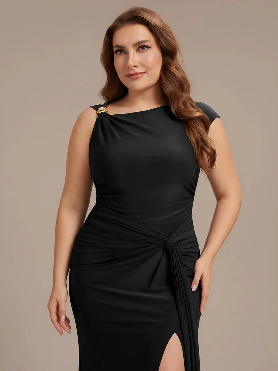 Knit Cap Sleeve Asymmetrical Neckline Top - Image 18
