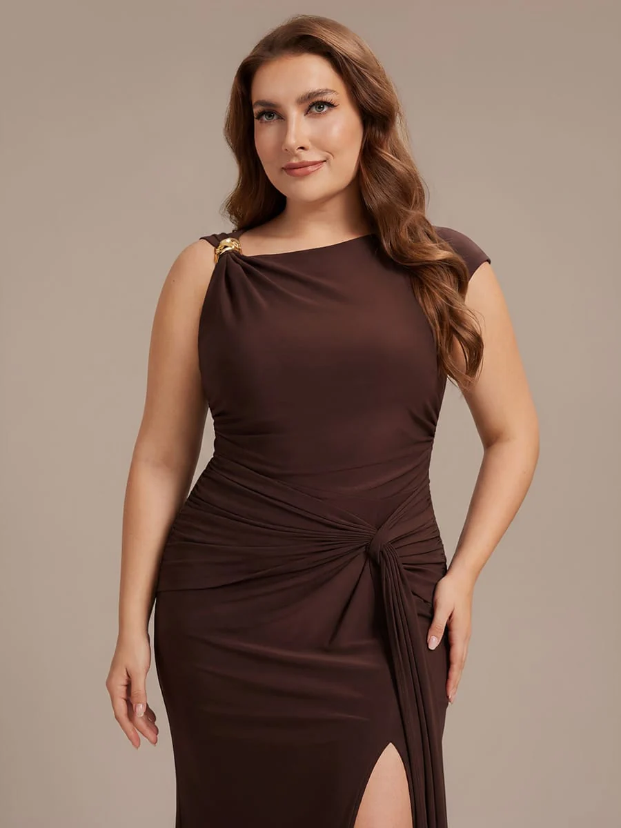 Knit Cap Sleeve Asymmetrical Neckline Top - Image 30
