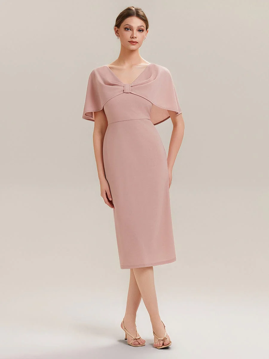 Knit Shawl Sleeve Sheath Dress - Image 3