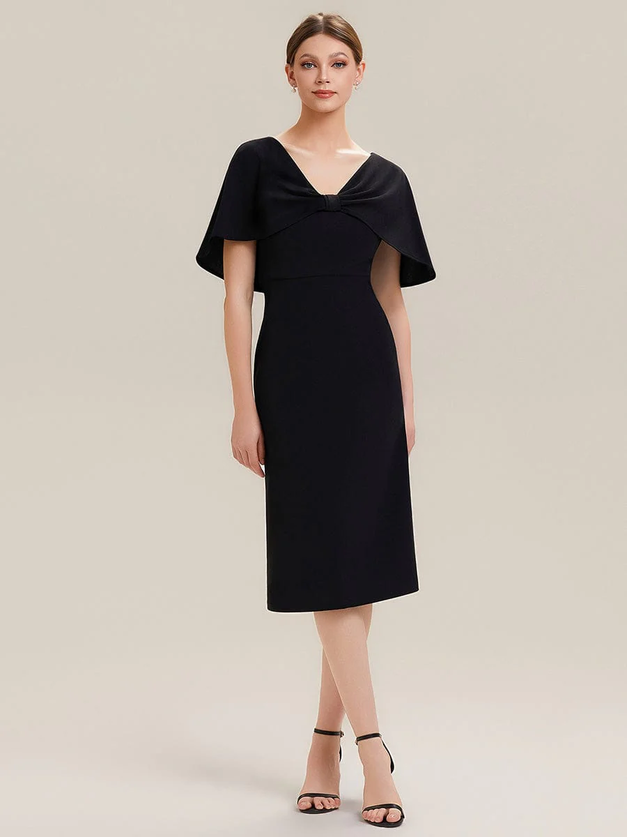 Knit Shawl Sleeve Sheath Dress - Image 9