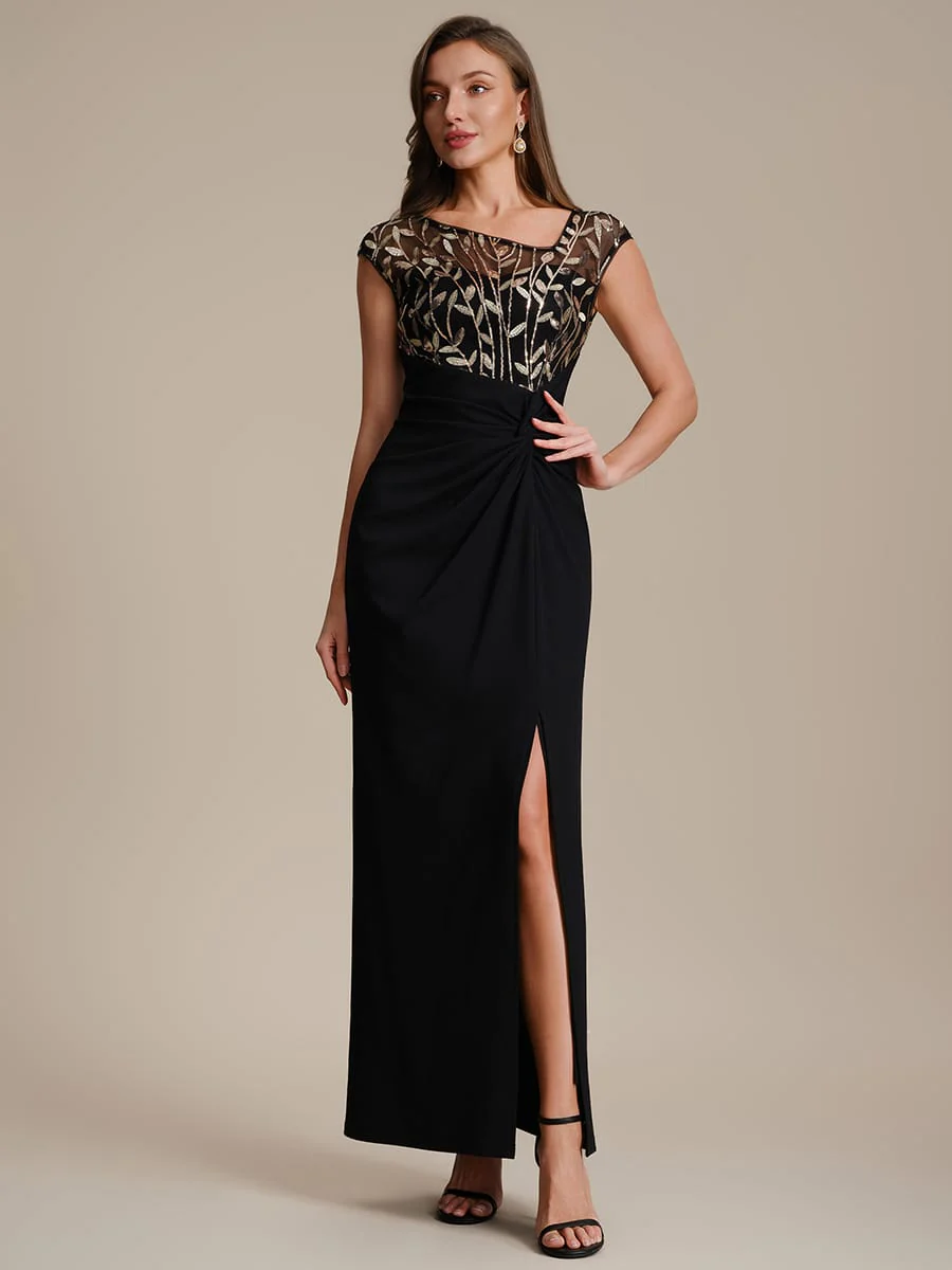 Knotted Crepe Cap Sleeve Dress - Image 11