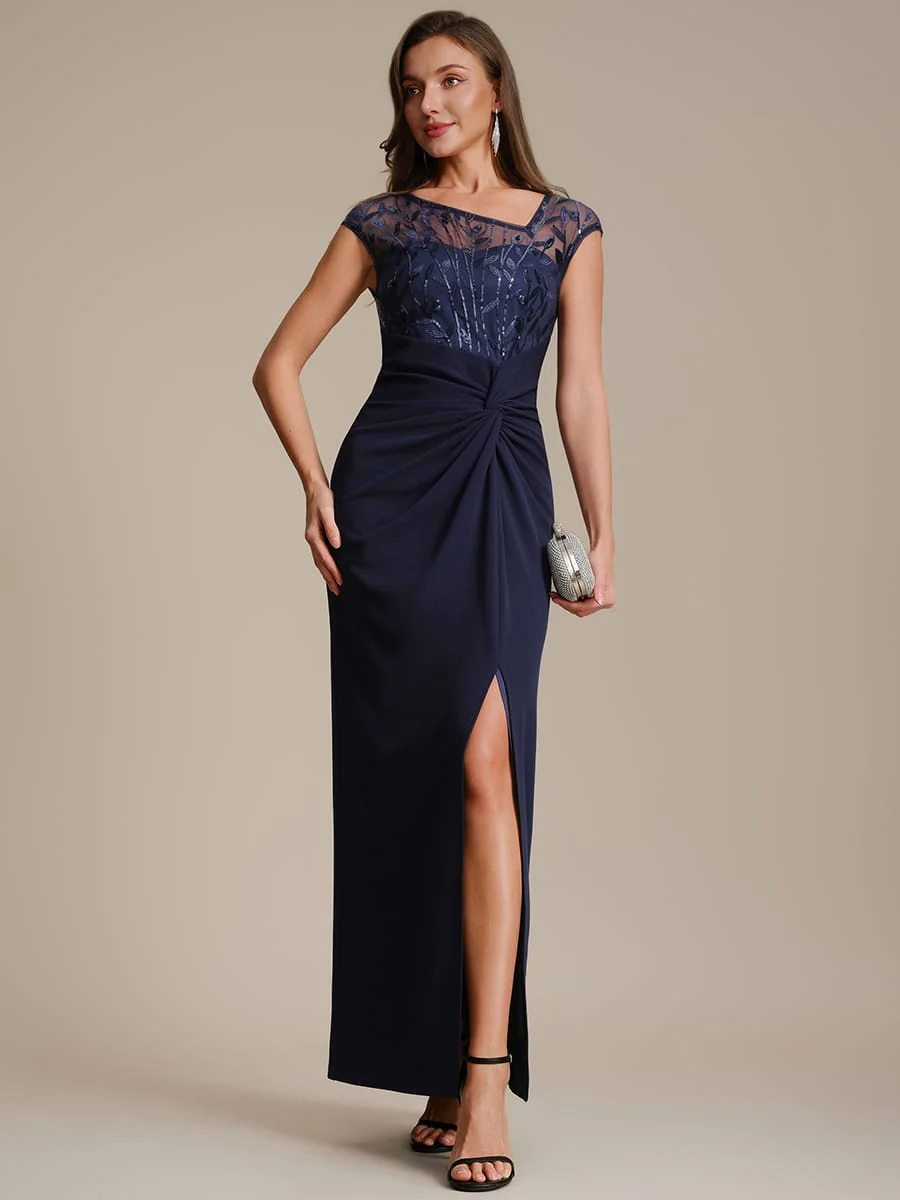 Knotted Crepe Cap Sleeve Dress - Image 21