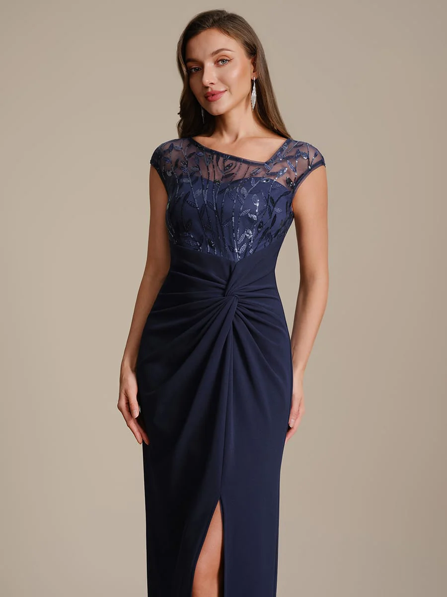 Knotted Crepe Cap Sleeve Dress - Image 23