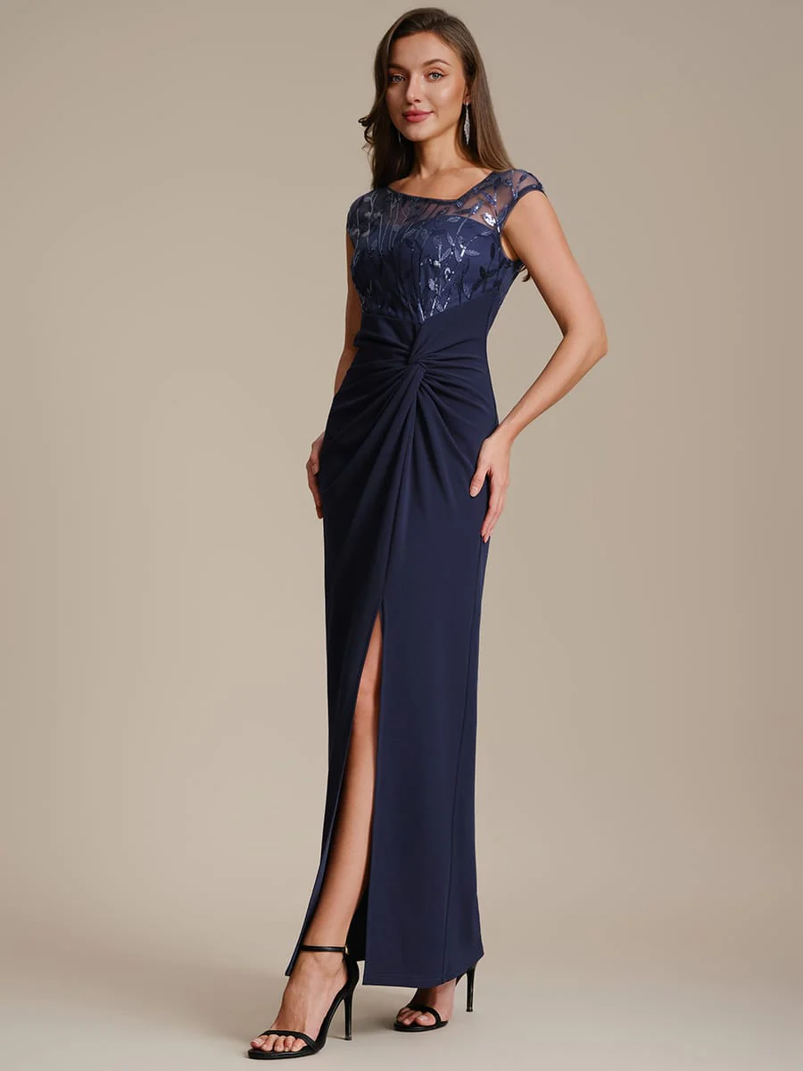 Knotted Crepe Cap Sleeve Dress - Image 24