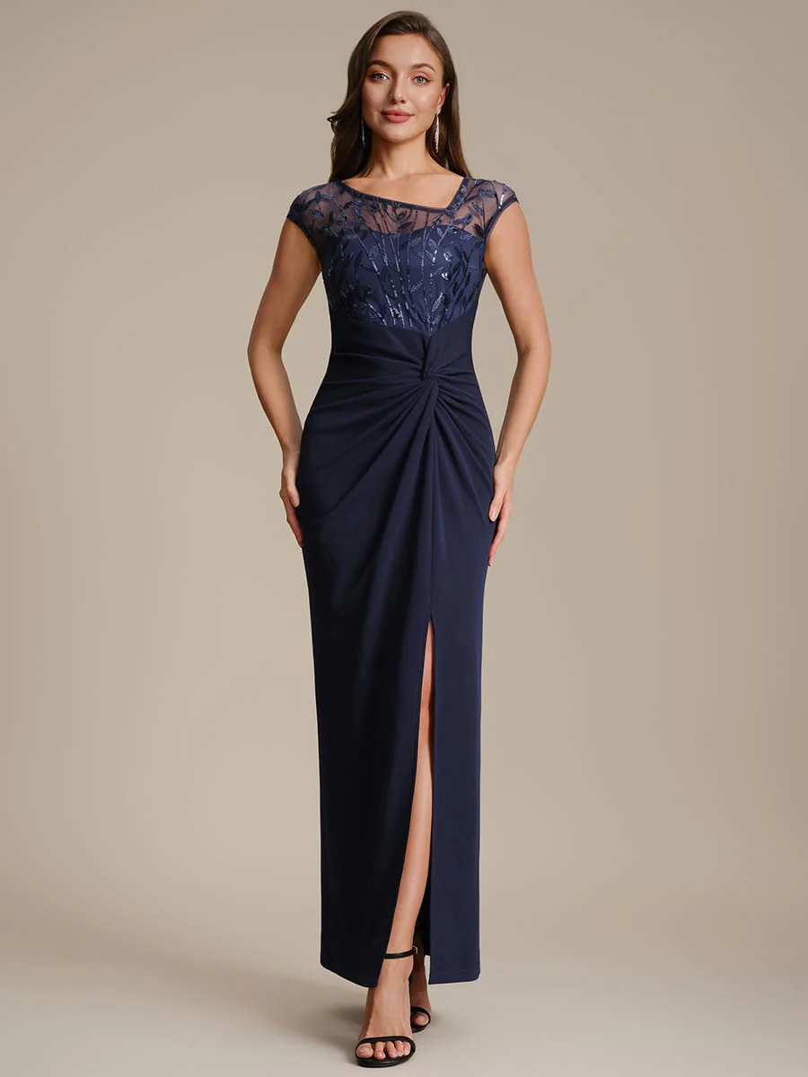 Knotted Crepe Cap Sleeve Dress - Image 25