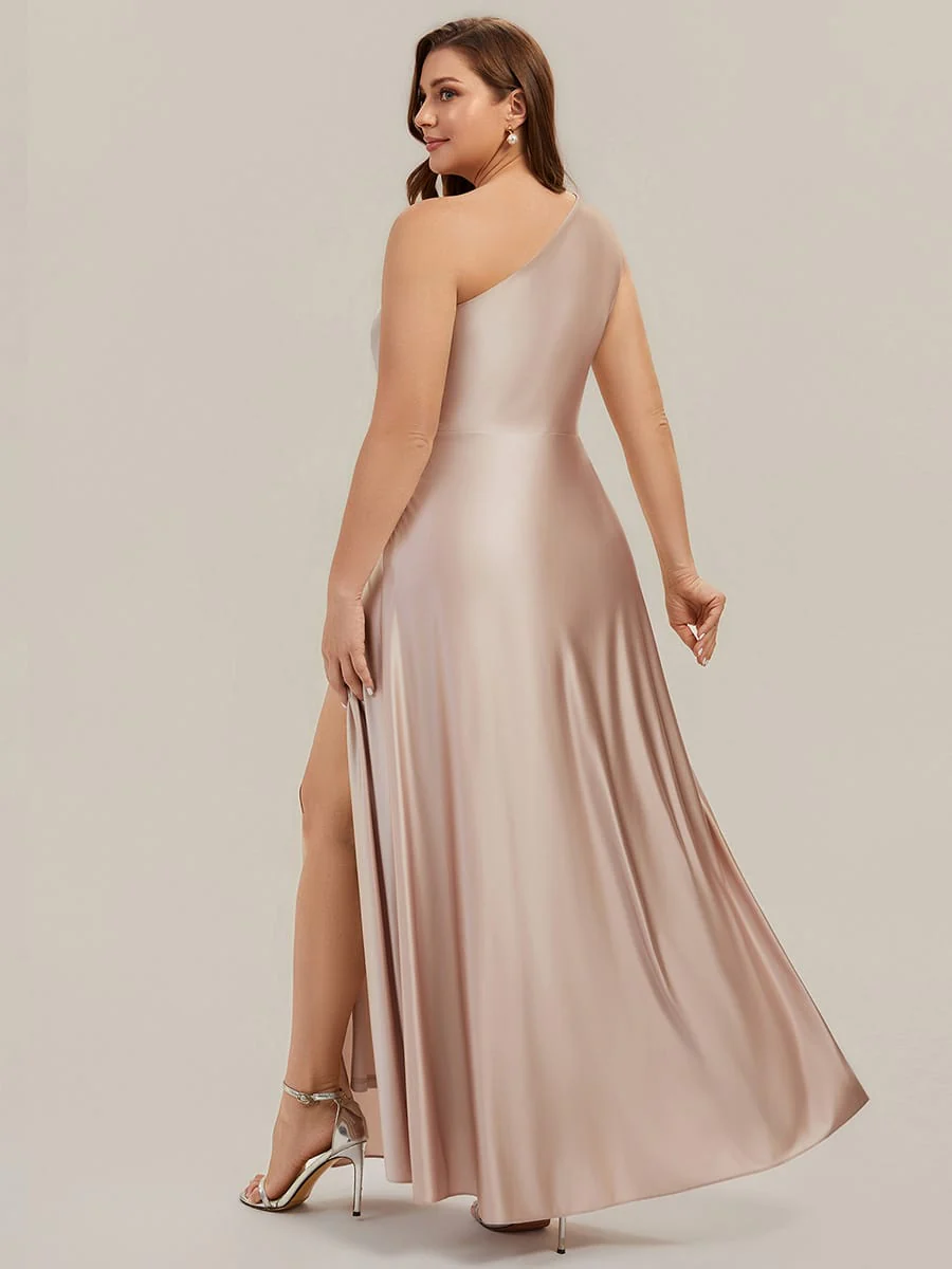 Knotted Satin One-Shoulder Dress - Image 17