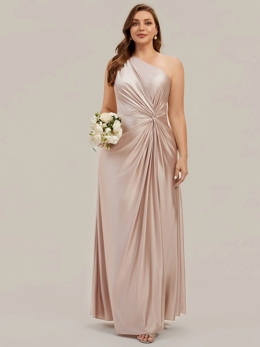 Knotted Satin One-Shoulder Dress - Image 19