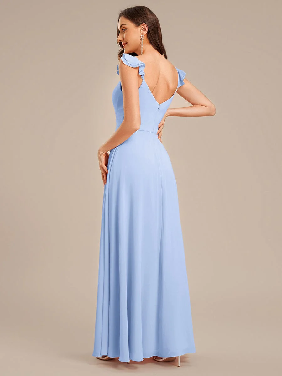 ever SERENA|Lettuce Trim Chiffon Ruffled Bridesmaid Dress - Image 22