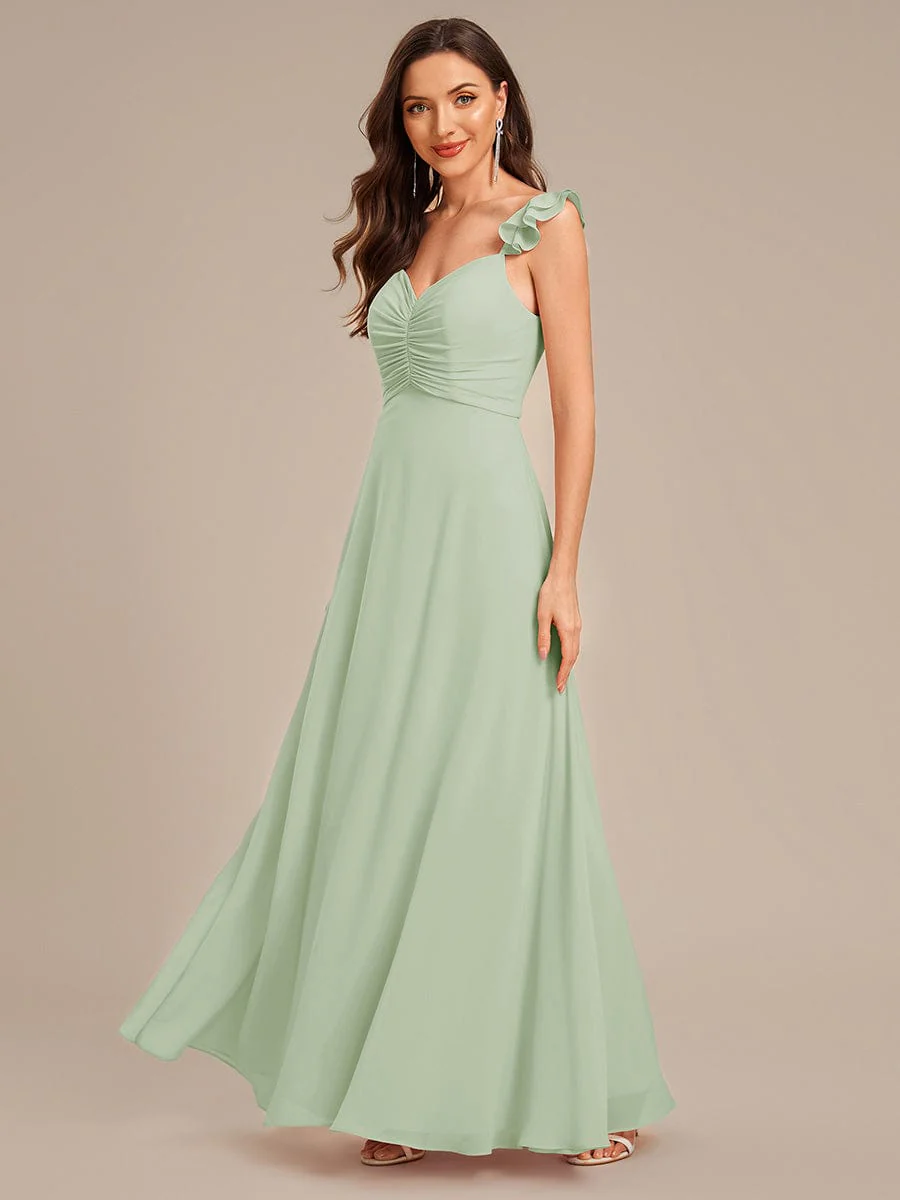ever SERENA|Lettuce Trim Chiffon Ruffled Bridesmaid Dress - Image 26