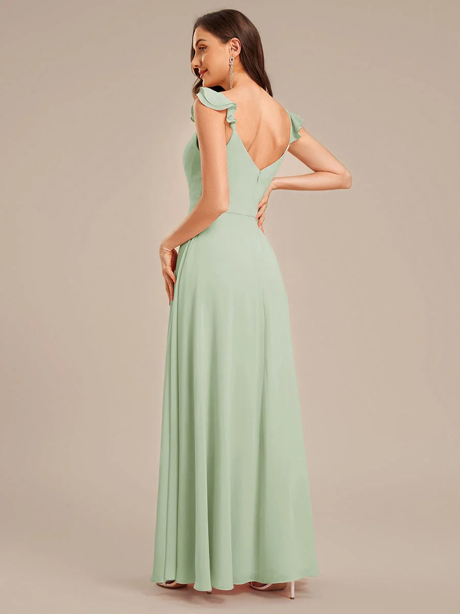 ever SERENA|Lettuce Trim Chiffon Ruffled Bridesmaid Dress - Image 27