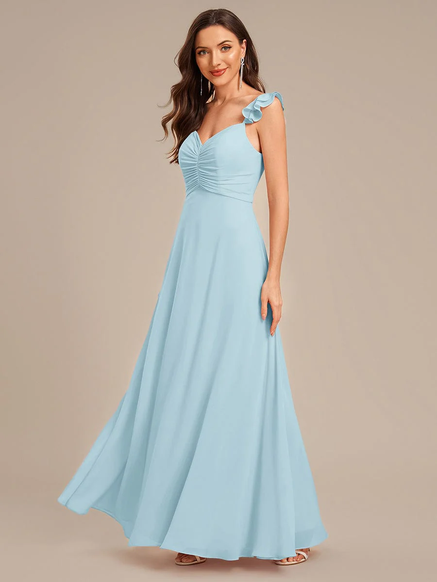 ever SERENA|Lettuce Trim Chiffon Ruffled Bridesmaid Dress - Image 6