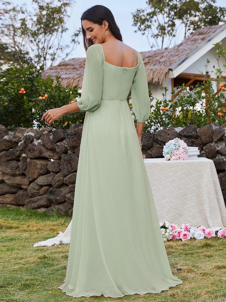 ever DANICA|Long Sleeve Chiffon Off Shoulder Evening Dresses with High Slit - Image 20