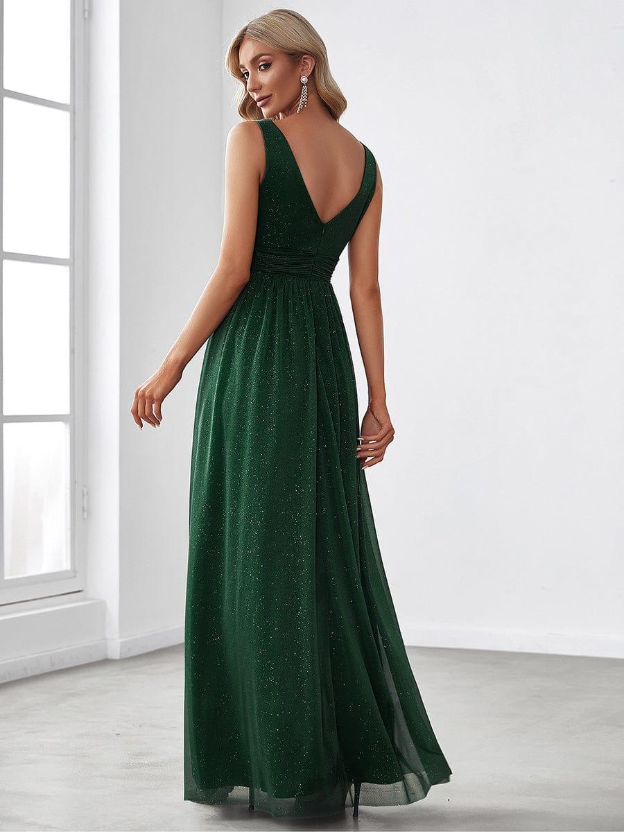 ever STERLING|Maxi Double V Neck Floor Length Sparkly Wedding Guest Dress - Image 26