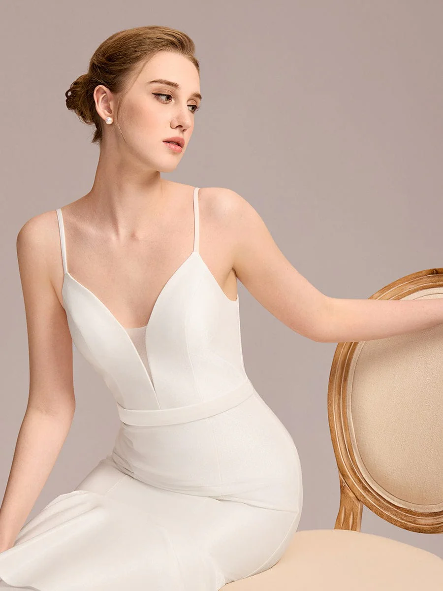 Mermaid Ruffled Floor-Length Wedding Dress - Image 4