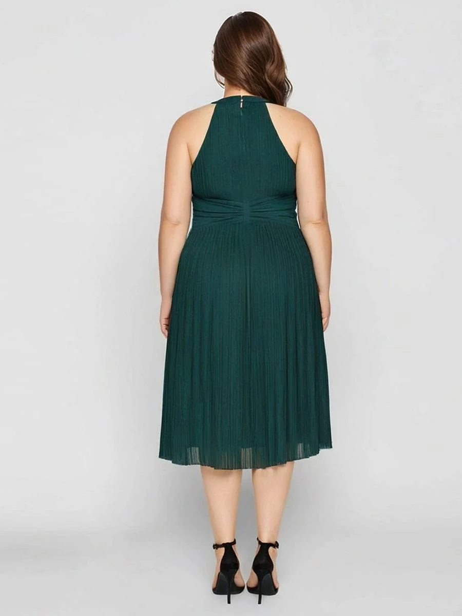 ever VAYLA|Halter Glitter Mesh Midi Evening Dress - Image 11