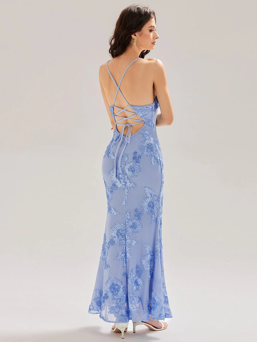 ever SONNY|Backless Mesh Mermaid Evening Dress - Image 2