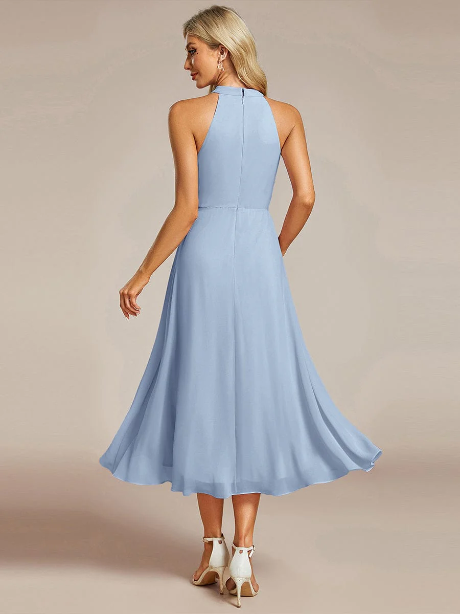 ever POSIE | Midi A-Line Halter Neck Chiffon Dress - Image 125