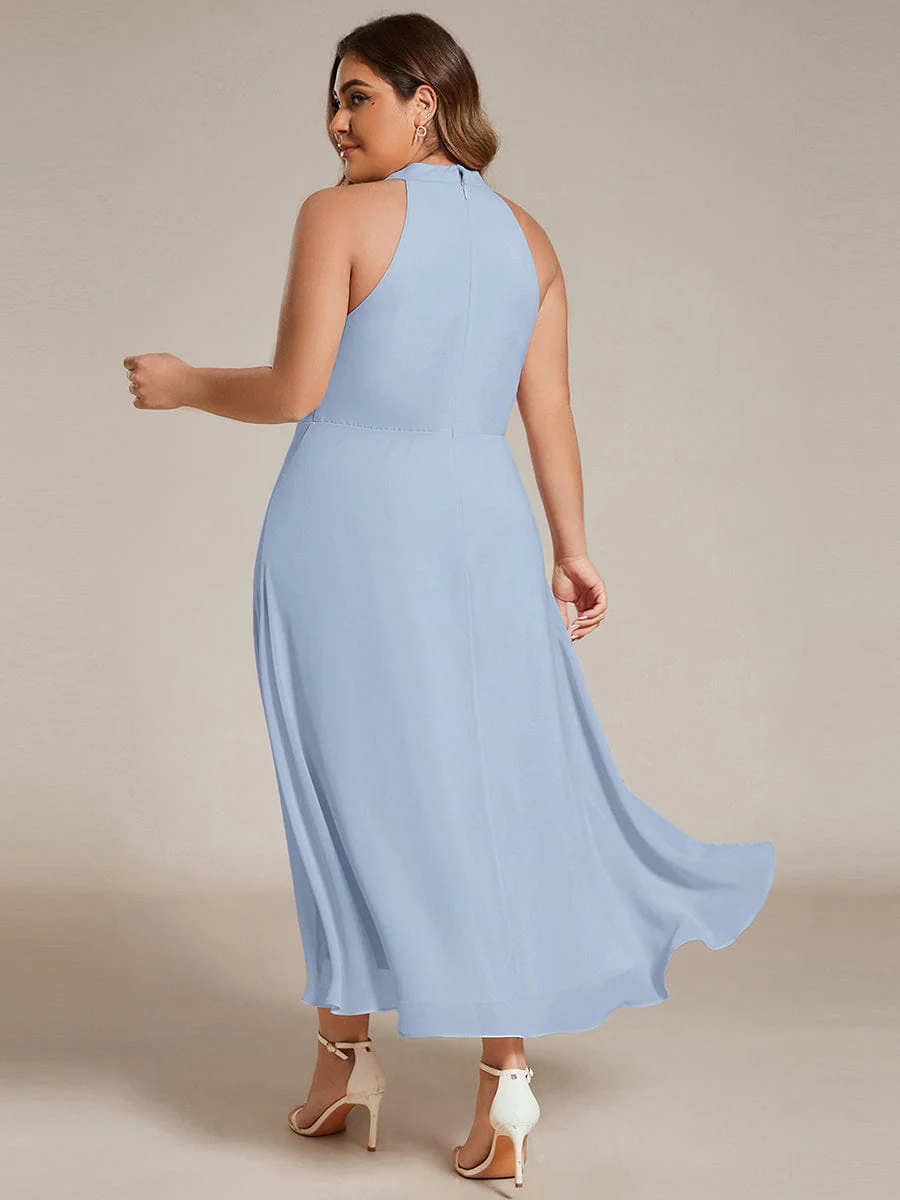ever POSIE | Midi A-Line Halter Neck Chiffon Dress - Image 130