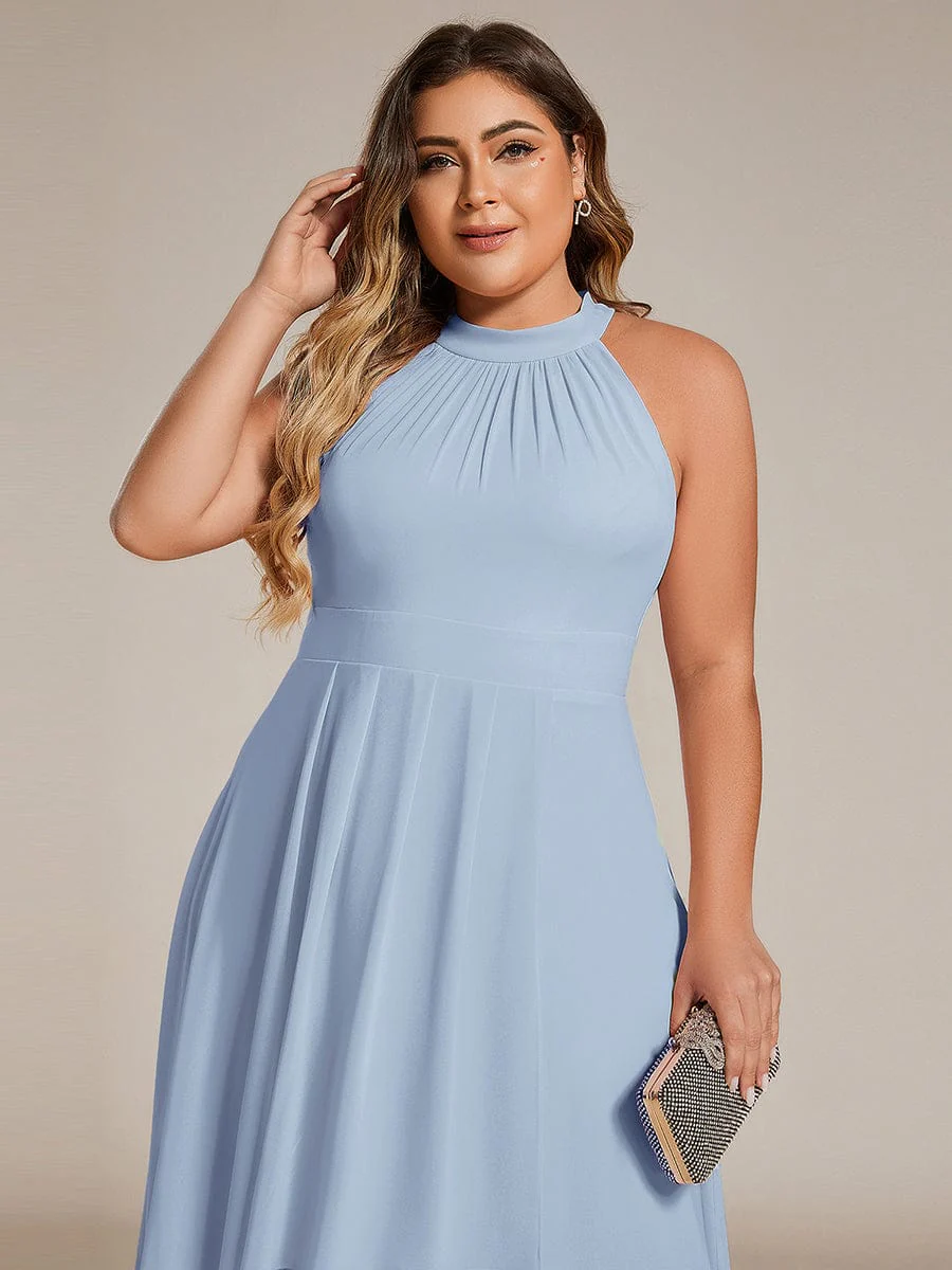 ever POSIE | Midi A-Line Halter Neck Chiffon Dress - Image 133
