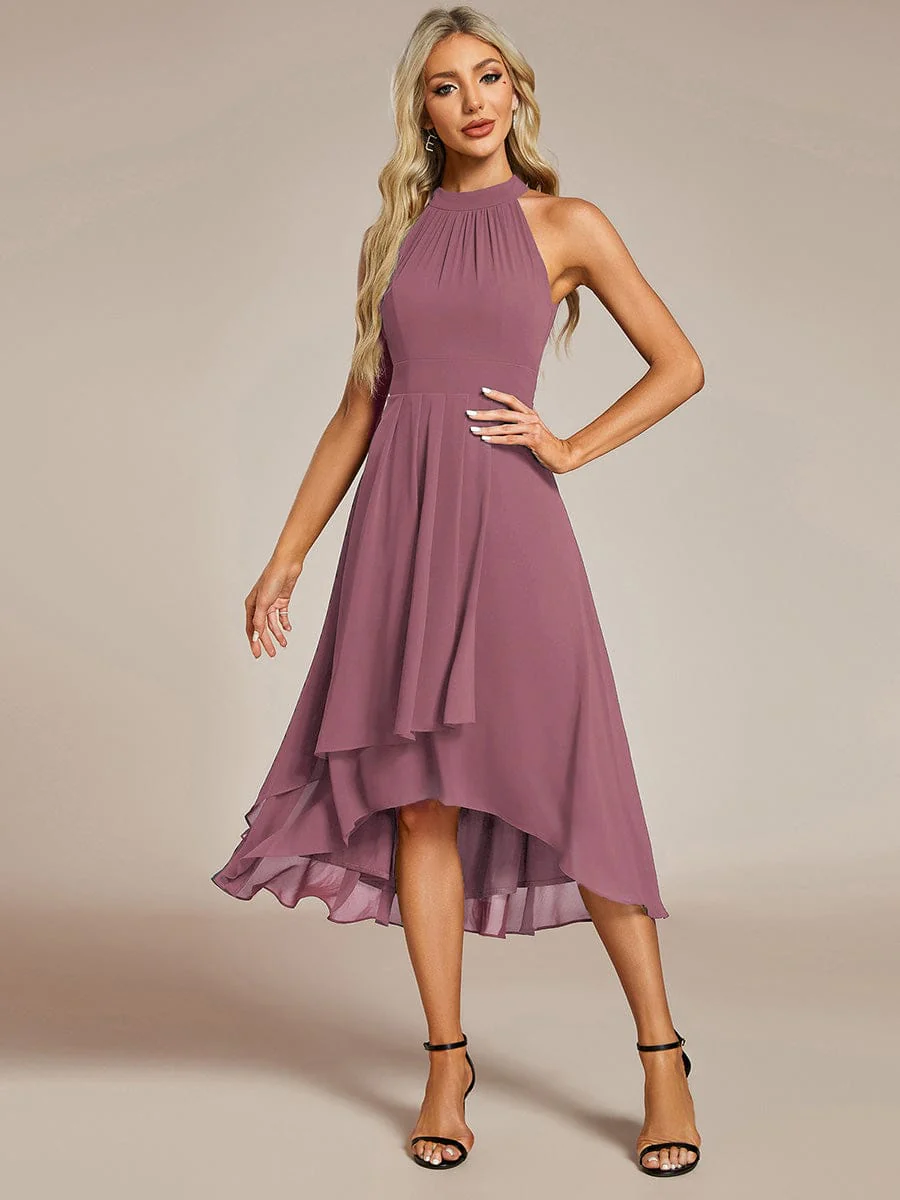 ever POSIE | Midi A-Line Halter Neck Chiffon Dress - Image 137
