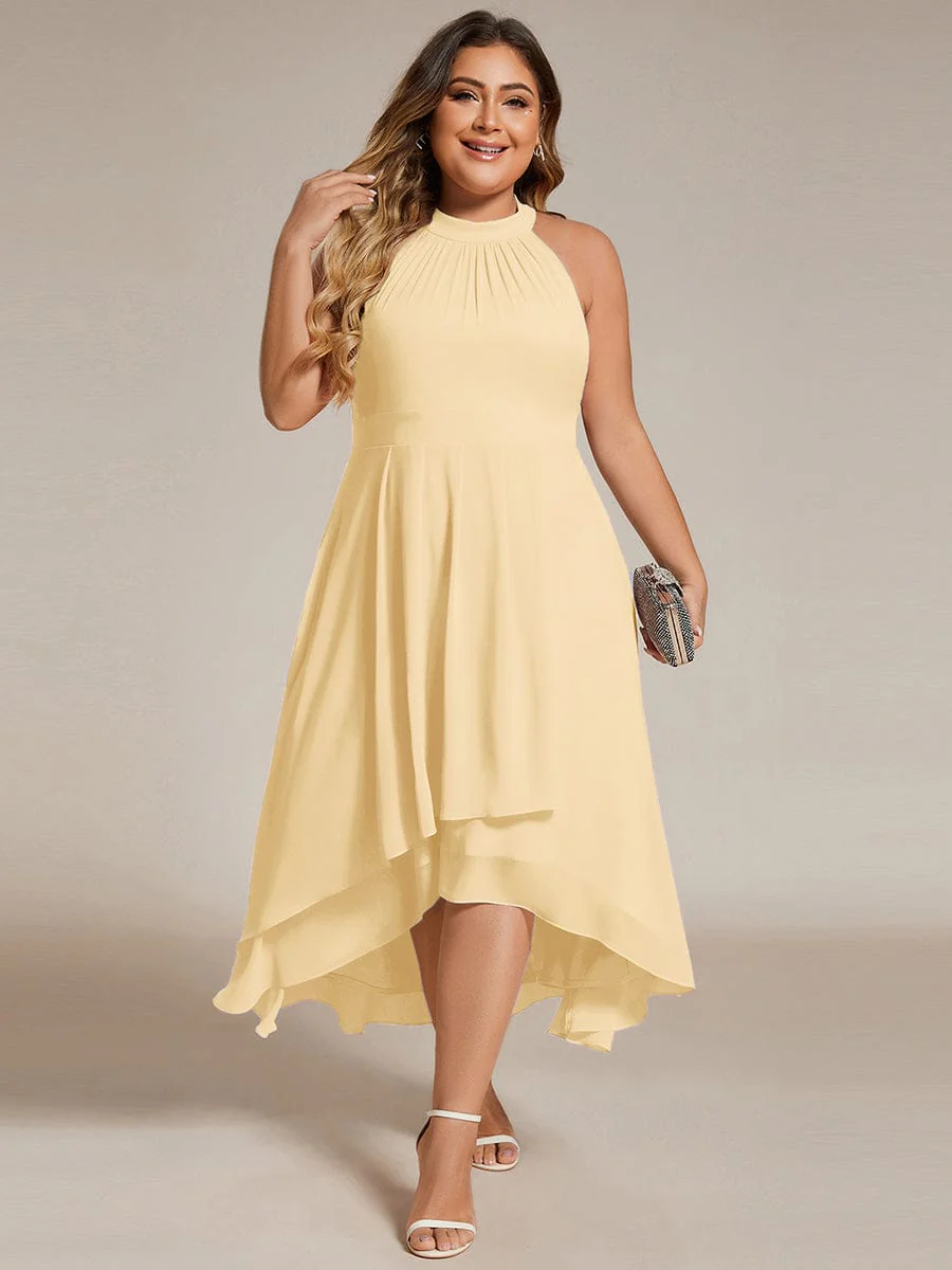 ever POSIE | Midi A-Line Halter Neck Chiffon Dress - Image 153